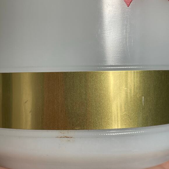 Vintage Siesta Ware Playing Card White Milk Glass Mug Wood Handle MCM Hearts - Picture 12 of 12